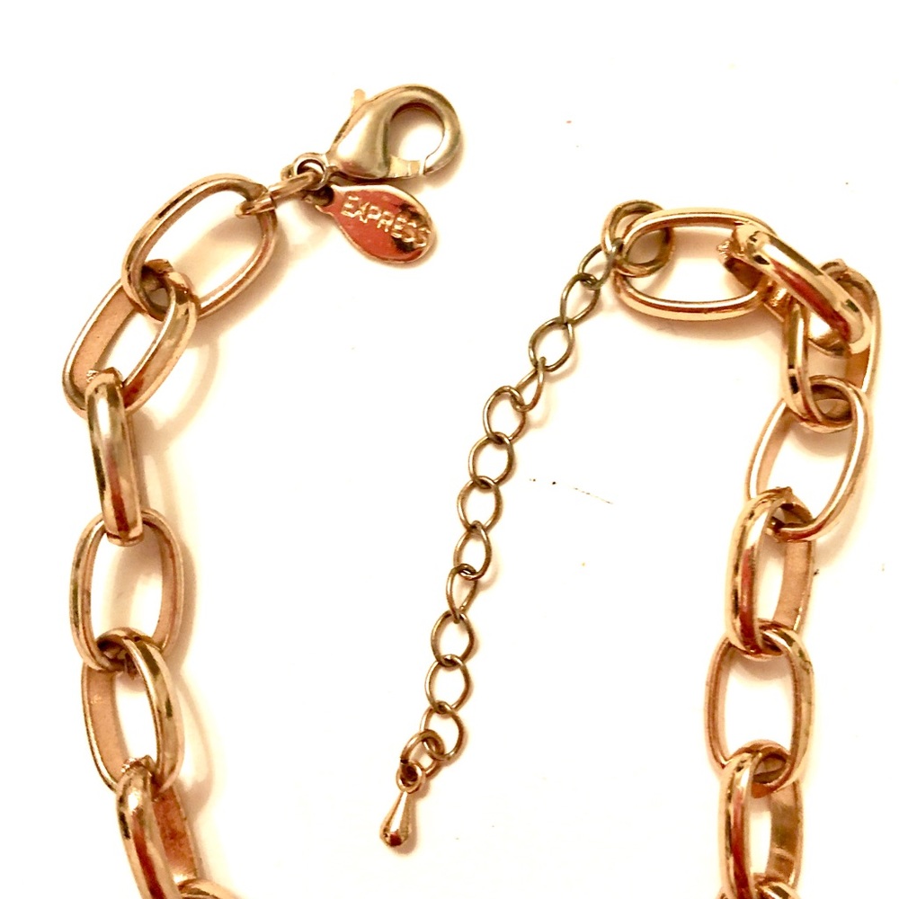 Express Rose gold & rhinestone necklace. - Picture 3 of 3